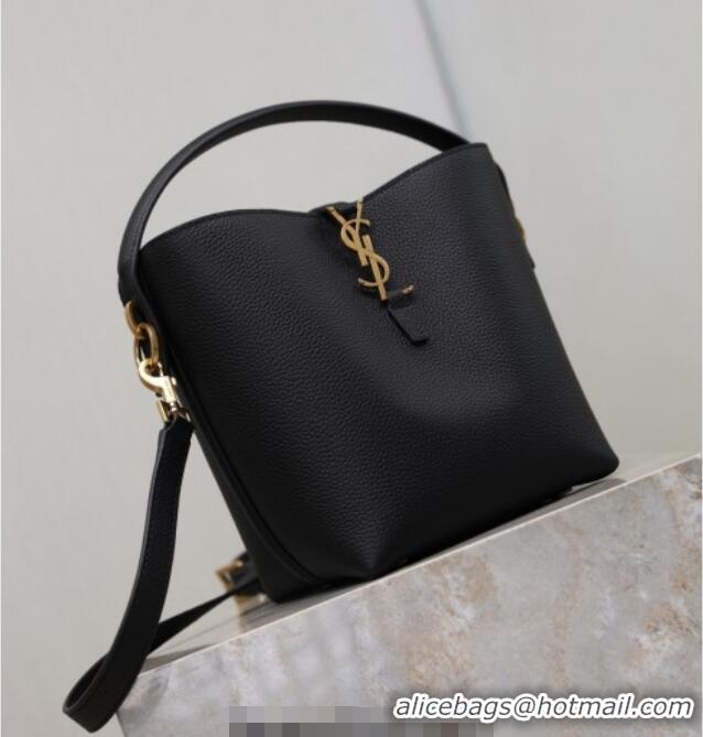 Top Grade Saint Laurent LE 37 Small Bucket Bag in Grained leather 749036 Black 2026