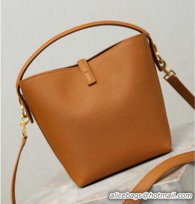 Promotional Saint Laurent LE 37 Small Bucket Bag in Grained leather 749036 Clay Yellow 2026