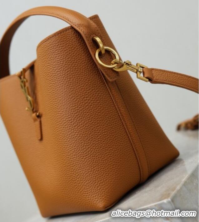 Promotional Saint Laurent LE 37 Small Bucket Bag in Grained leather 749036 Clay Yellow 2026