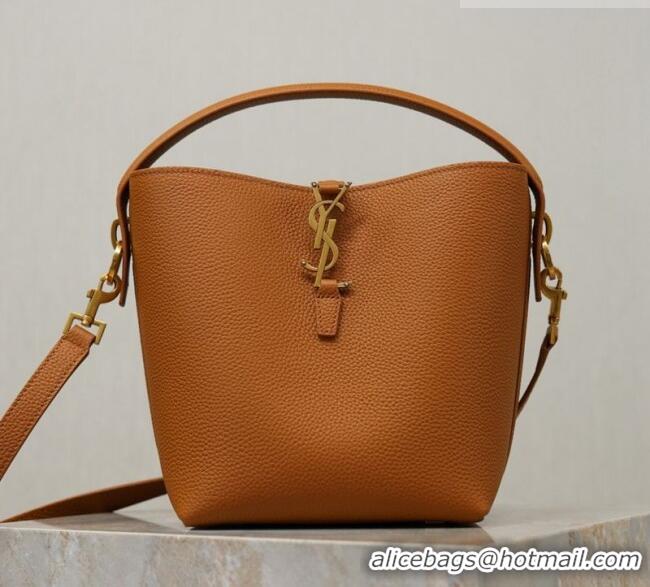 Promotional Saint Laurent LE 37 Small Bucket Bag in Grained leather 749036 Clay Yellow 2026