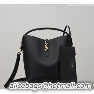 Top Grade Saint Laurent LE 37 Bucket Bag in Grained leather 742828 Black 2026
