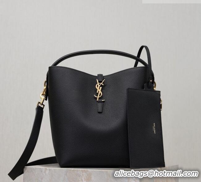 Top Grade Saint Laurent LE 37 Bucket Bag in Grained leather 742828 Black 2026