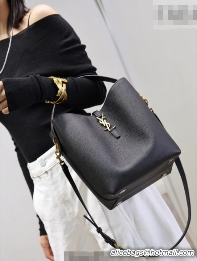 Top Grade Saint Laurent LE 37 Bucket Bag in Grained leather 742828 Black 2026