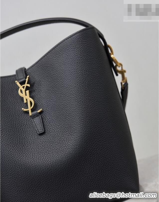 Top Grade Saint Laurent LE 37 Bucket Bag in Grained leather 742828 Black 2026