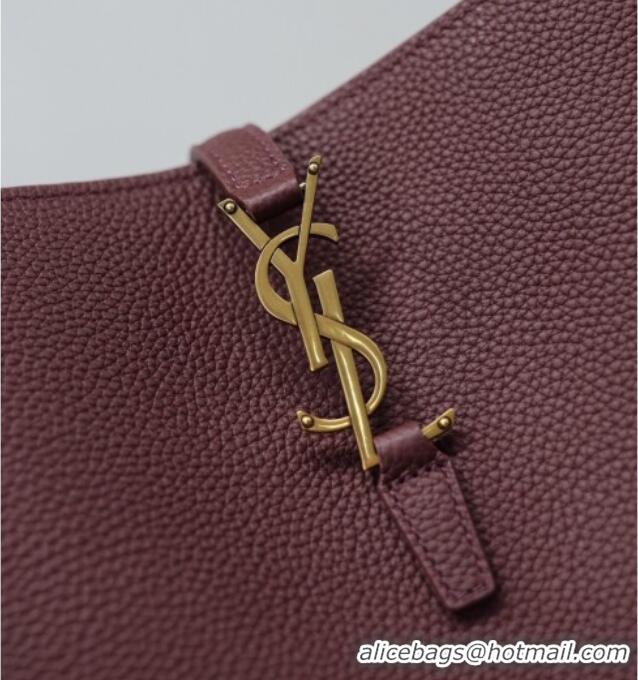 Promotional Saint Laurent LE 37 Bucket Bag in Grained leather 742828 Burgundy 2026