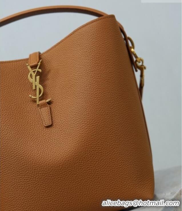 Original Cheap Saint Laurent LE 37 Bucket Bag in Grained leather 742828 Clay Yellow 2026