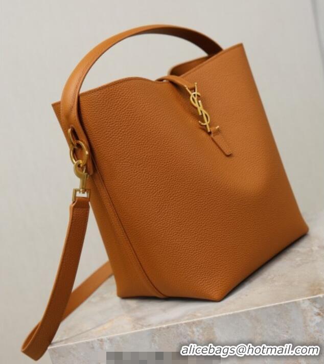 Original Cheap Saint Laurent LE 37 Bucket Bag in Grained leather 742828 Clay Yellow 2026