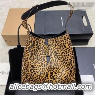 Top Grade Saint Laurent LE 5 À 7 Supple Hobo Bag in Leopard Print Pony Hair 753387 2025