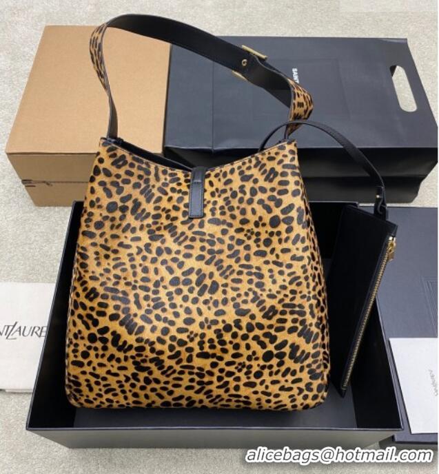 Top Grade Saint Laurent LE 5 À 7 Supple Hobo Bag in Leopard Print Pony Hair 753387 2025
