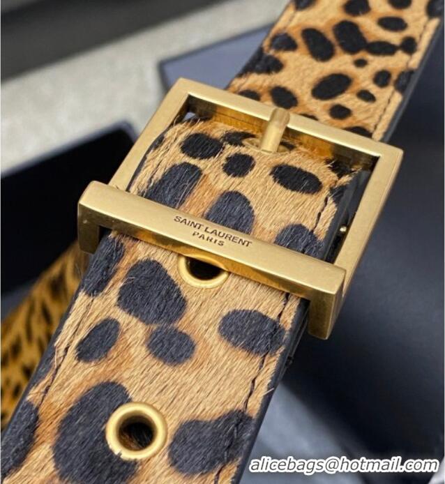 Top Grade Saint Laurent LE 5 À 7 Supple Hobo Bag in Leopard Print Pony Hair 753387 2025