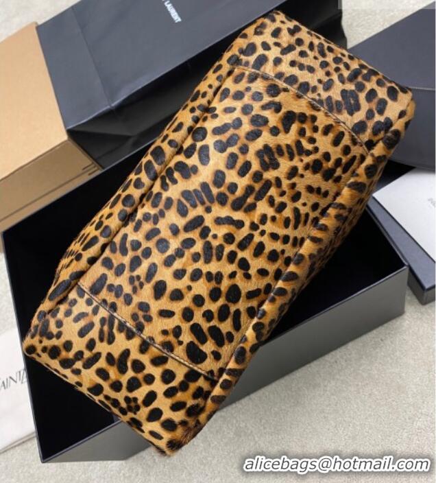 Top Grade Saint Laurent LE 5 À 7 Supple Hobo Bag in Leopard Print Pony Hair 753387 2025