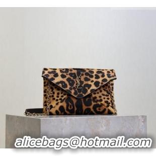 Top Quality Saint Laurent Cassandre Chain Clutch in Leopard Print Pony Hair 819271 2025