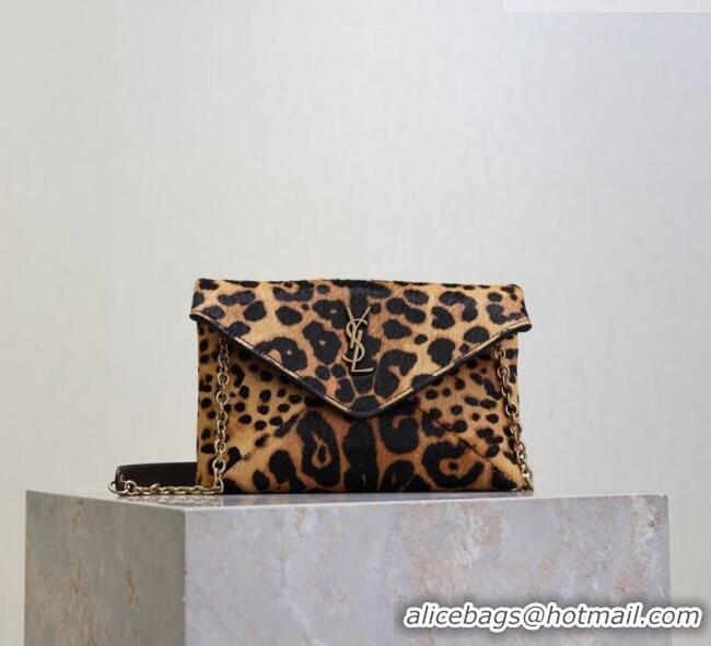 Top Quality Saint Laurent Cassandre Chain Clutch in Leopard Print Pony Hair 819271 2025