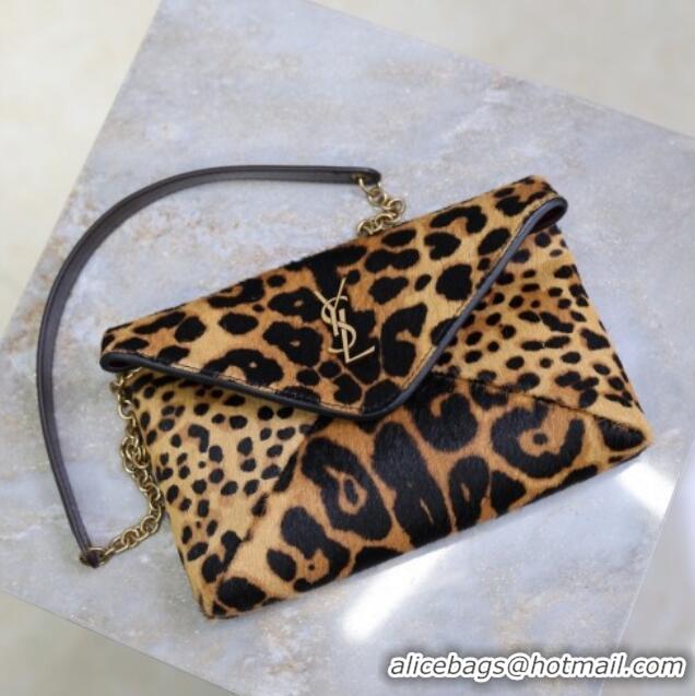 Top Quality Saint Laurent Cassandre Chain Clutch in Leopard Print Pony Hair 819271 2025