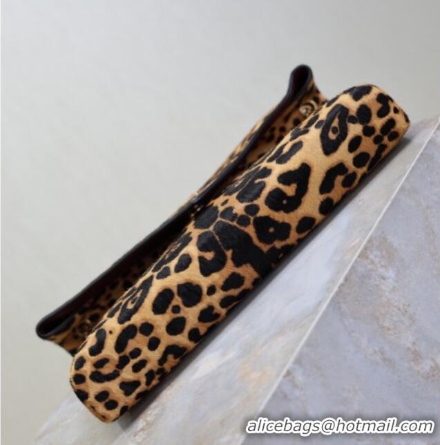 New Design Saint Laurent Cassandre Large Envelope Pouch in Leopard Print Pony Hair 769307 2025
