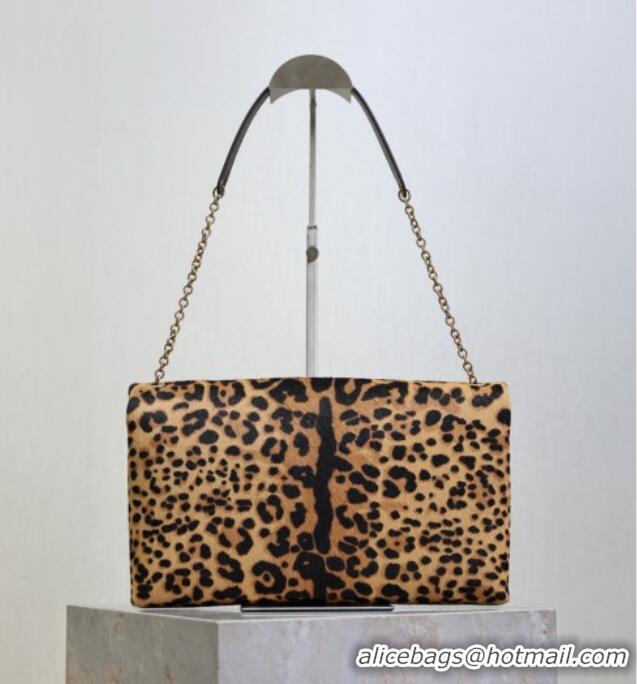 New Design Saint Laurent Cassandre Large Envelope Pouch in Leopard Print Pony Hair 769307 2025