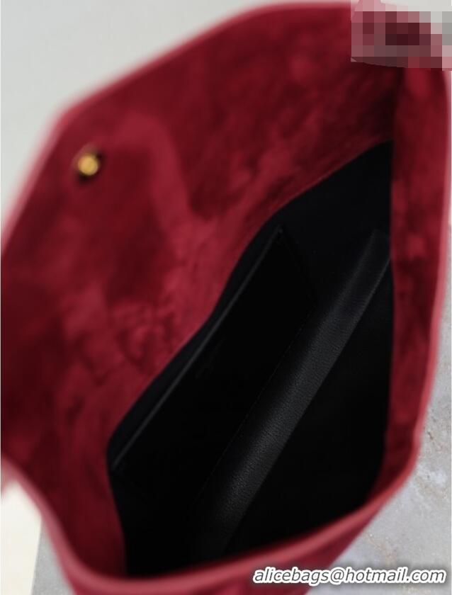 Promotional Saint Laurent Cassandre Large Envelope Pouch in Suede 769307 Red 2025