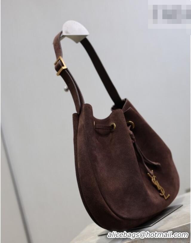 Good Taste Saint Laurent Paris Vii Small Hobo Bag in Suede 796626 Coffee 2025
