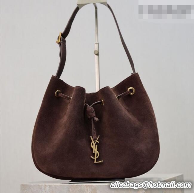 Good Taste Saint Laurent Paris Vii Small Hobo Bag in Suede 796626 Coffee 2025