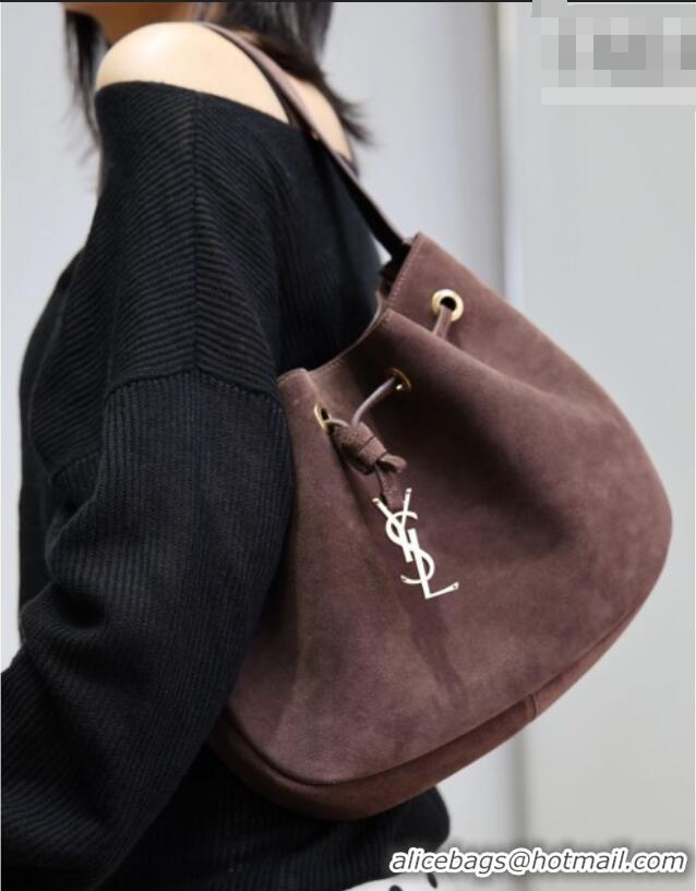 Good Taste Saint Laurent Paris Vii Small Hobo Bag in Suede 796626 Coffee 2025