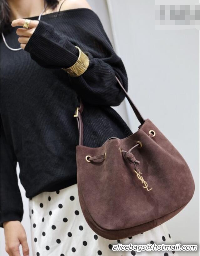 Good Taste Saint Laurent Paris Vii Small Hobo Bag in Suede 796626 Coffee 2025