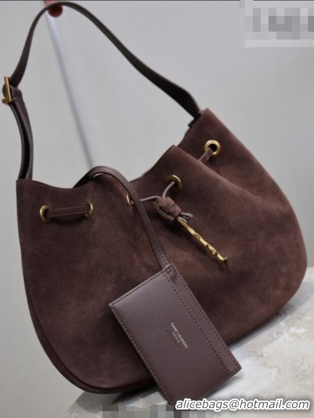 Good Taste Saint Laurent Paris Vii Small Hobo Bag in Suede 796626 Coffee 2025