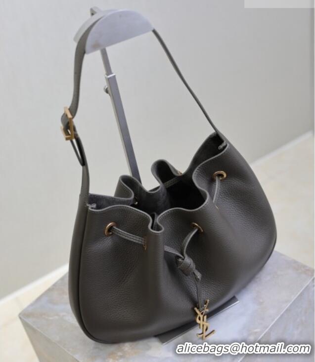 Luxury Cheap Saint Laurent Paris Vii Small Hobo Bag in Grained Leather 796626 Green 2025