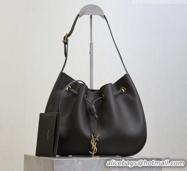 Luxury Cheap Saint Laurent Paris Vii Small Hobo Bag in Grained Leather 796626 Green 2025