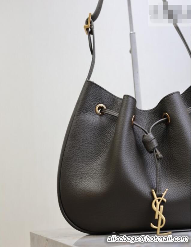 Luxury Cheap Saint Laurent Paris Vii Small Hobo Bag in Grained Leather 796626 Green 2025