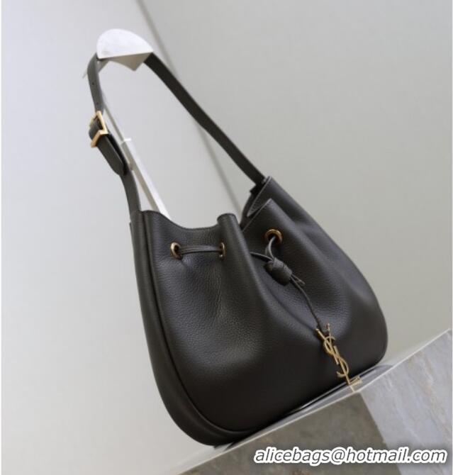 Luxury Cheap Saint Laurent Paris Vii Small Hobo Bag in Grained Leather 796626 Green 2025