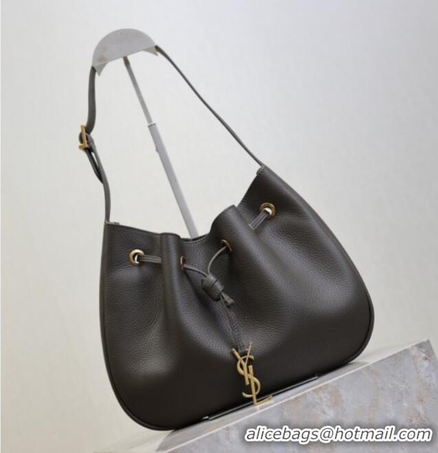 Luxury Cheap Saint Laurent Paris Vii Small Hobo Bag in Grained Leather 796626 Green 2025