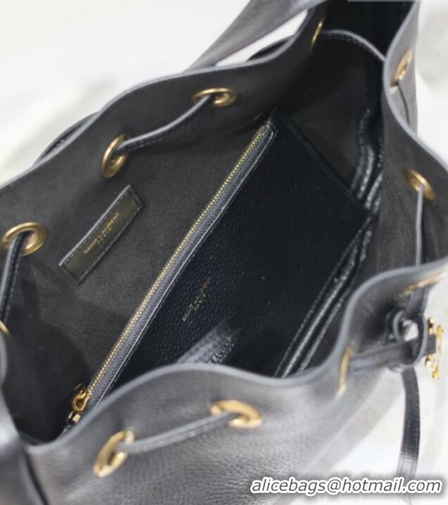 Top Grade Saint Laurent Paris Vii Small Hobo Bag in Grained Leather 796626 Black 2025