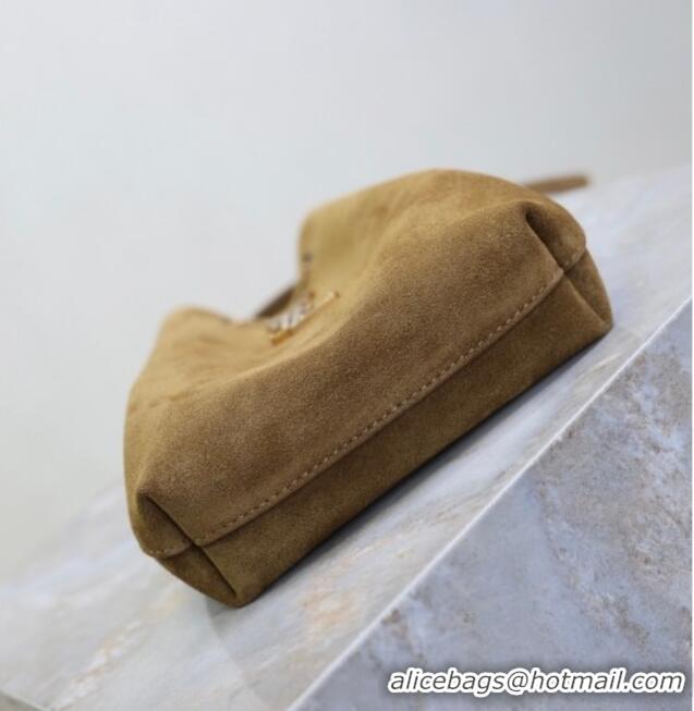 Luxury Cheap Saint Laurent Pochon Bucket Bag in Suede 801070 Brown 2025
