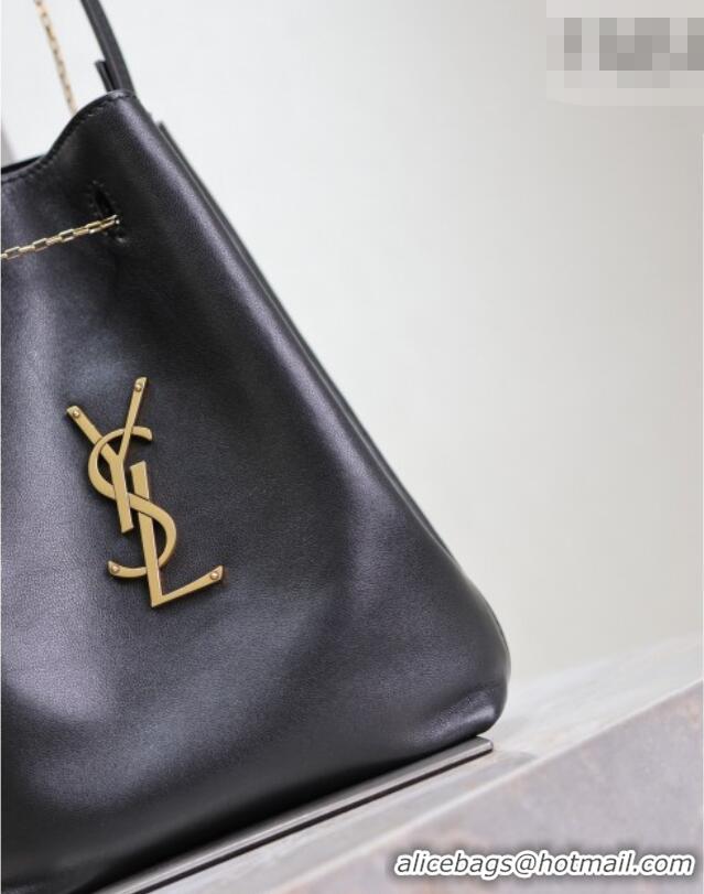 Best Price Saint Laurent Pochon Bucket Bag in Lambskin Leather 801070 Black 2025