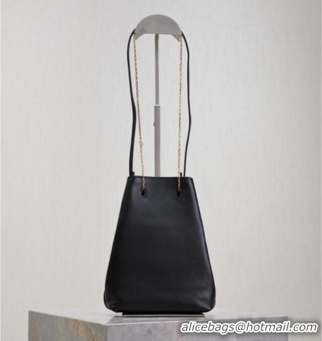 Best Price Saint Laurent Pochon Bucket Bag in Lambskin Leather 801070 Black 2025