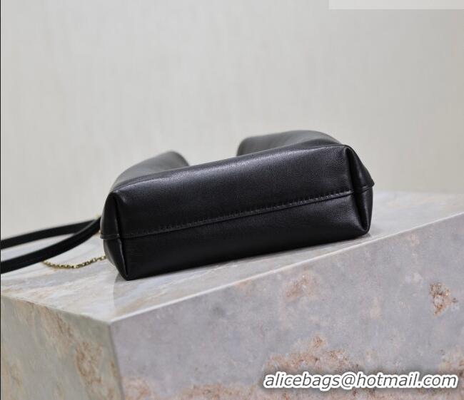 Best Price Saint Laurent Pochon Bucket Bag in Lambskin Leather 801070 Black 2025
