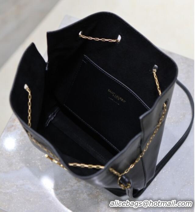 Best Price Saint Laurent Pochon Bucket Bag in Lambskin Leather 801070 Black 2025