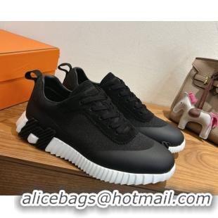 Buy Luxury Hermes Bouncing Sneakers in Knit and Suede Black 1222048 2026