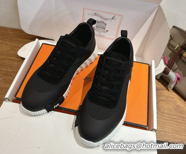 Buy Luxury Hermes Bouncing Sneakers in Knit and Suede Black 1222048 2026