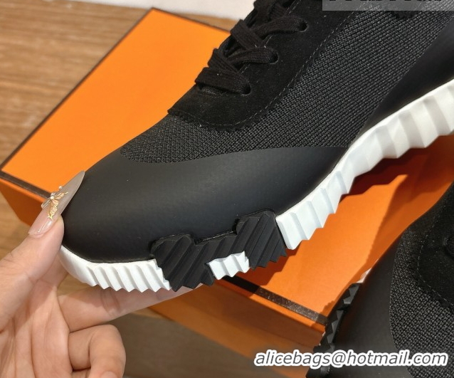 Buy Luxury Hermes Bouncing Sneakers in Knit and Suede Black 1222048 2026