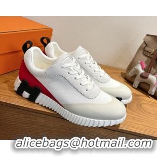 Luxurious Hermes Bouncing Sneakers in Knit and Suede White 1222049 2026