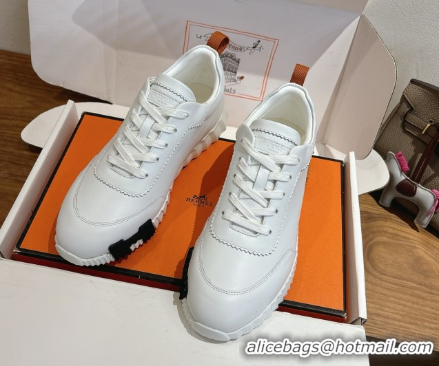 Luxury Hermes Bouncing Sneakers in Calfskin Leather White 1222050 2026