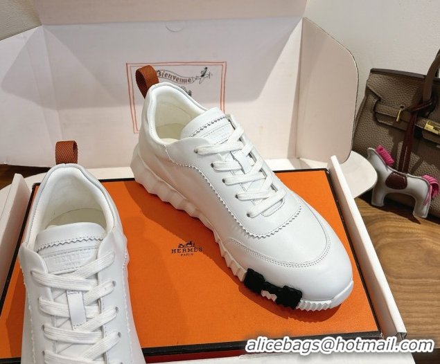 Luxury Hermes Bouncing Sneakers in Calfskin Leather White 1222050 2026