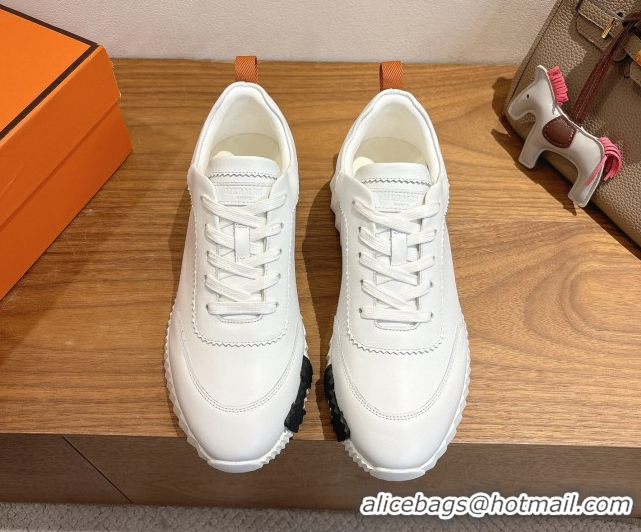 Luxury Hermes Bouncing Sneakers in Calfskin Leather White 1222050 2026