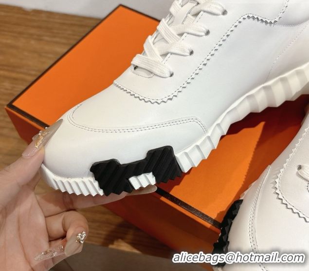 Luxury Hermes Bouncing Sneakers in Calfskin Leather White 1222050 2026