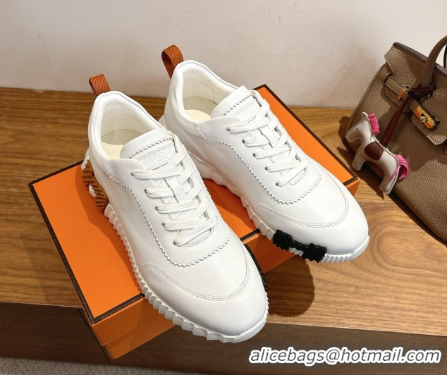 Luxury Hermes Bouncing Sneakers in Calfskin Leather White 1222050 2026