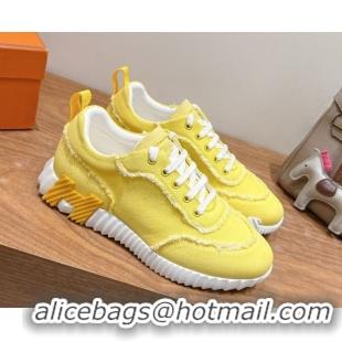 Good Quality Hermes Bouncing Sneakers in Fringed H Canvas Bright Yellow 1222055 2026