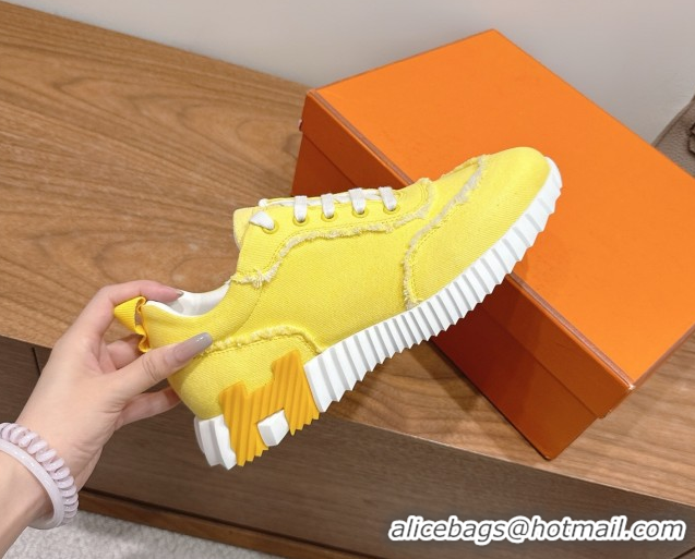 Good Quality Hermes Bouncing Sneakers in Fringed H Canvas Bright Yellow 1222055 2026