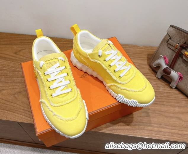 Good Quality Hermes Bouncing Sneakers in Fringed H Canvas Bright Yellow 1222055 2026