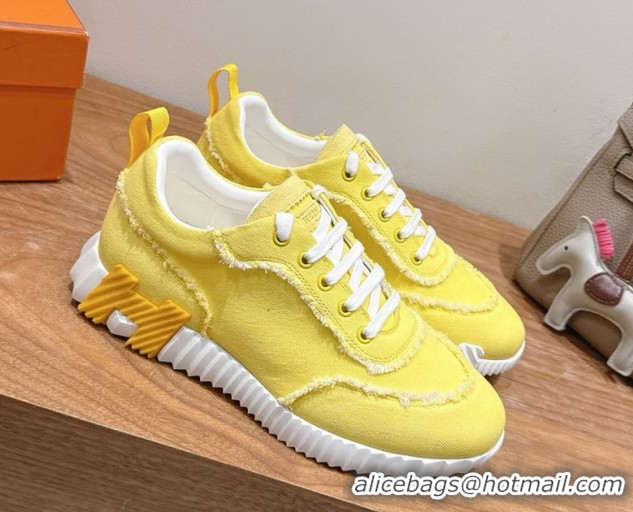 Good Quality Hermes Bouncing Sneakers in Fringed H Canvas Bright Yellow 1222055 2026
